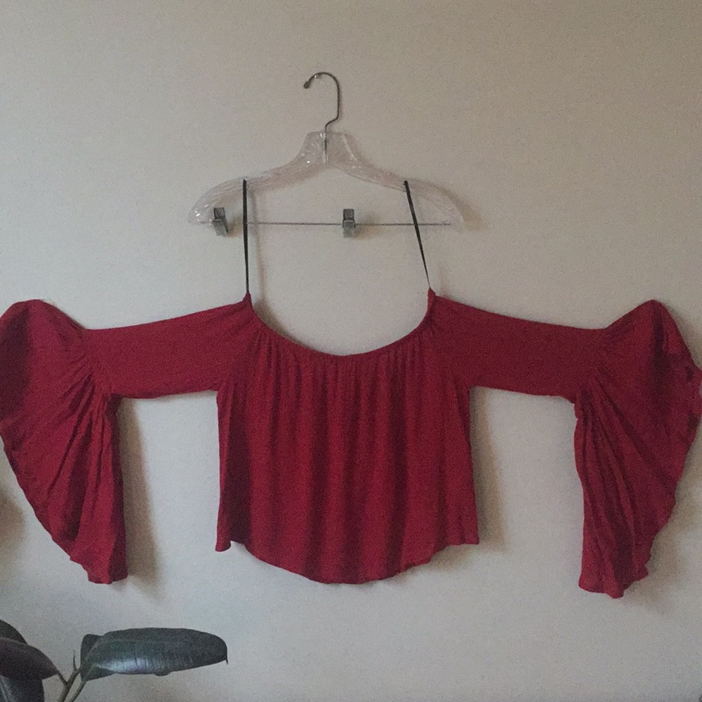 Boho bell sleeves forever 21 crop top